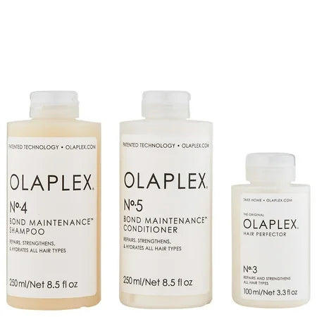 OLAPLEX TRATAMIENTO PRE LAVADO N3 100ml, CHAMPU N4 250ml y ACONDICIONADOR N5 250ml